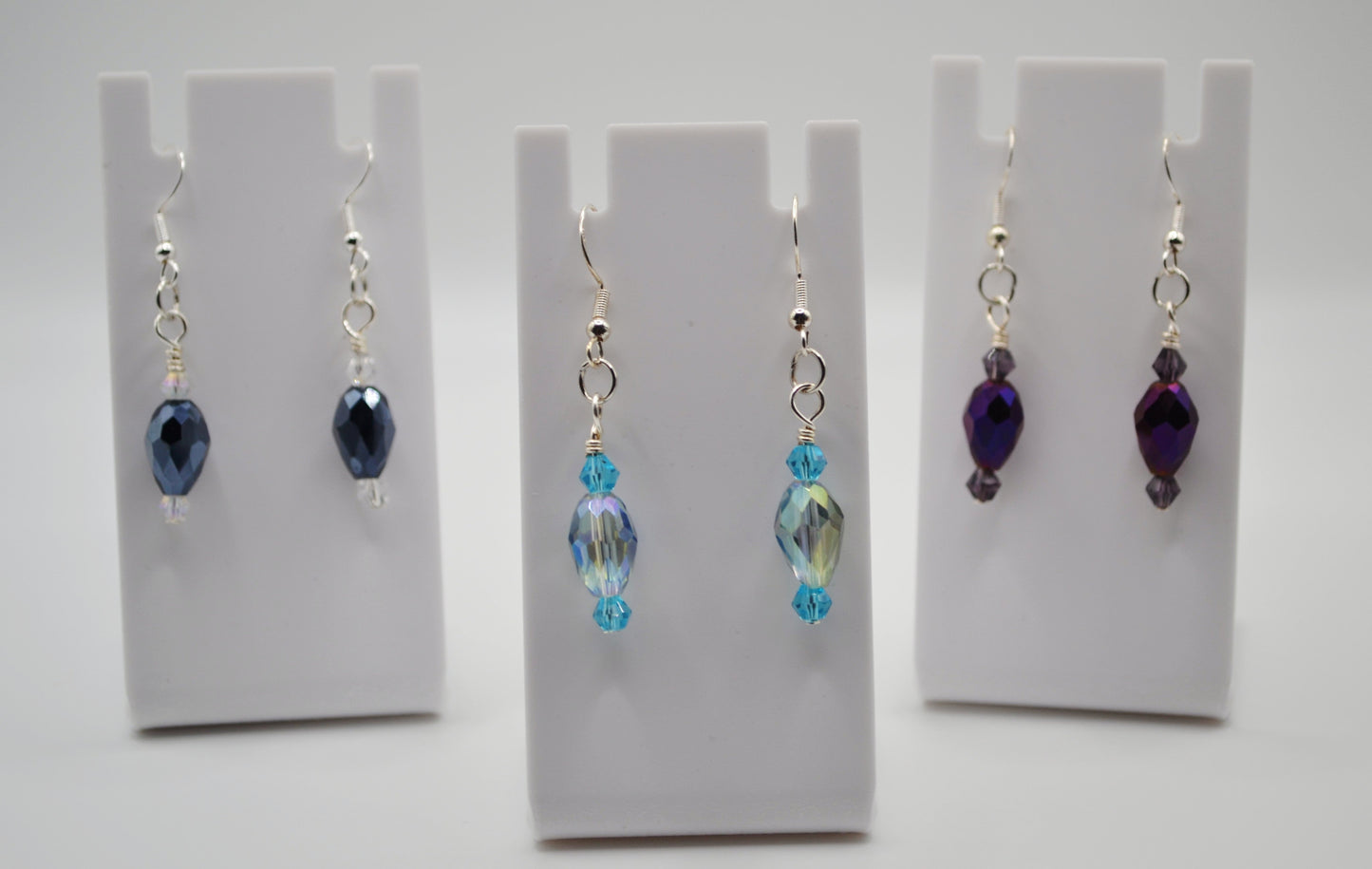 Light blue crystal drop earrings
