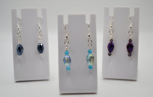 Light blue crystal drop earrings