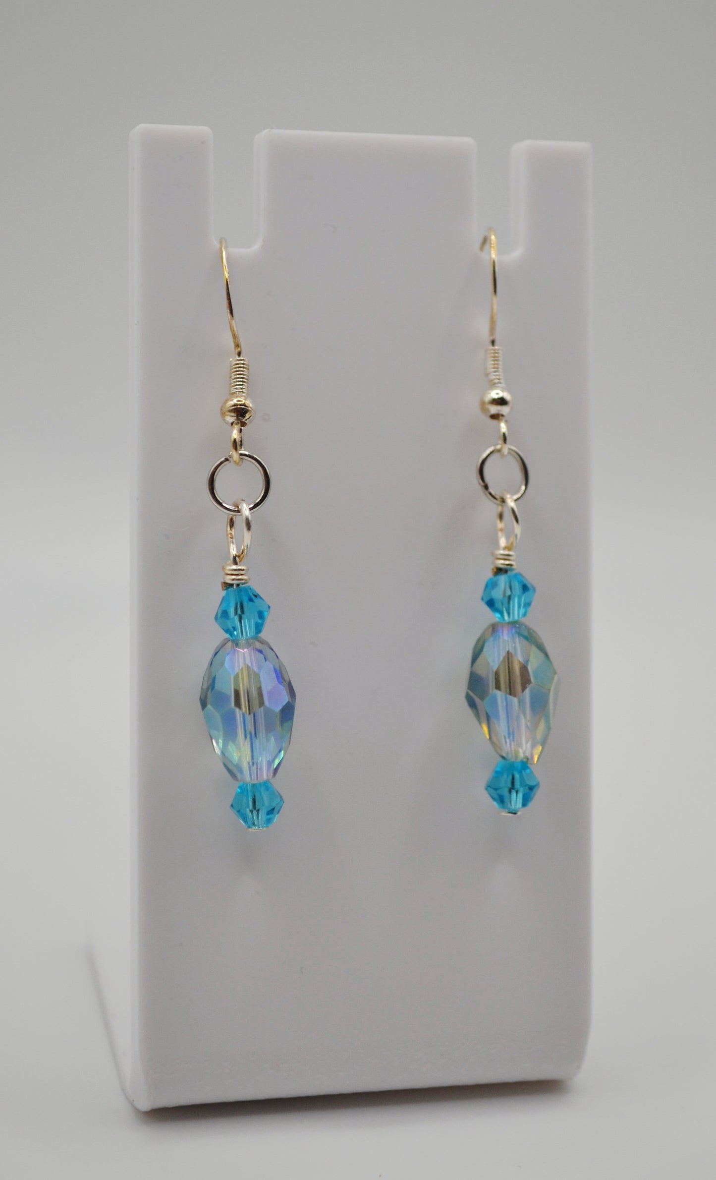 Light blue crystal drop earrings