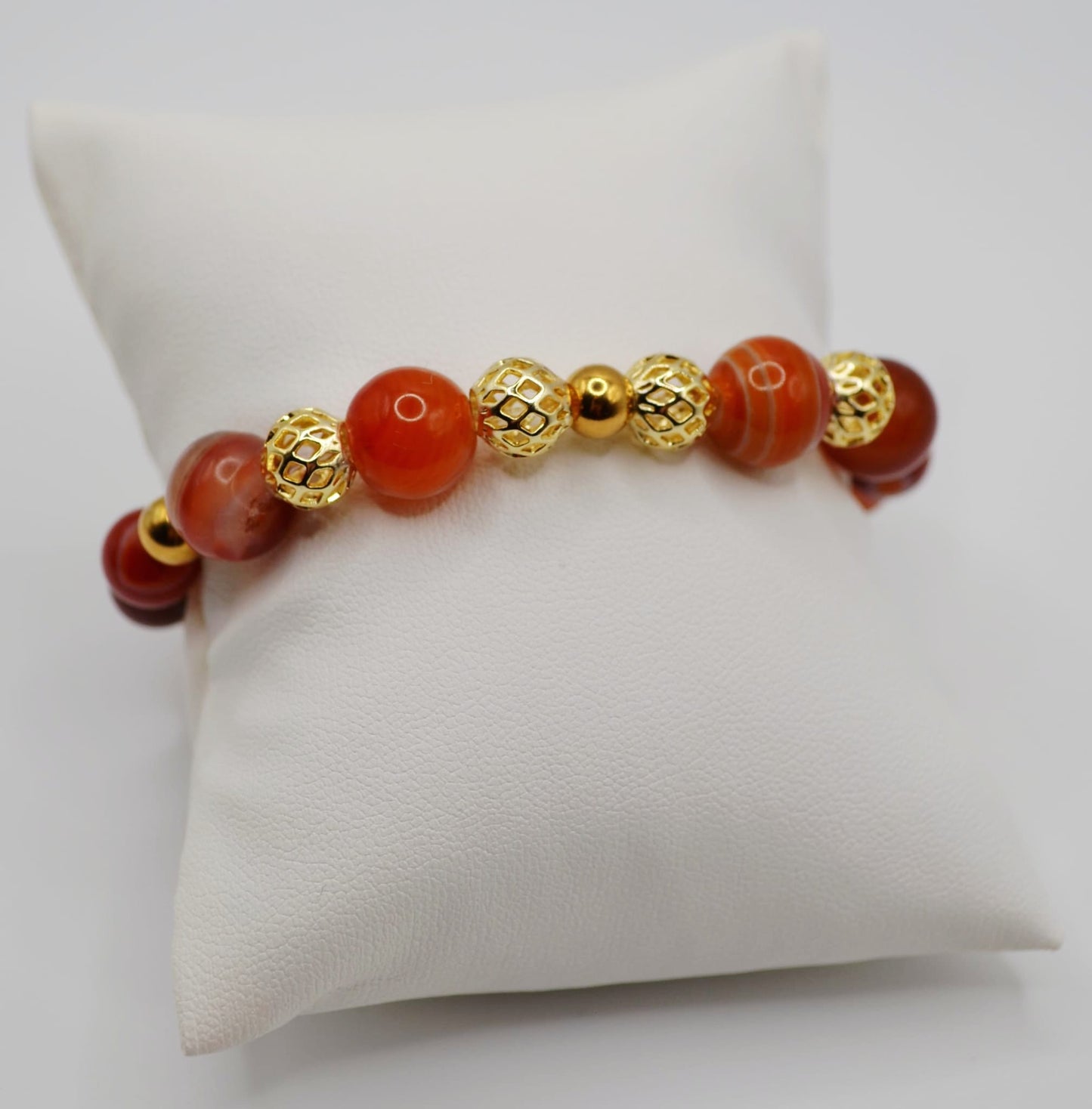 Vizsla cage and gold beaded bracelet