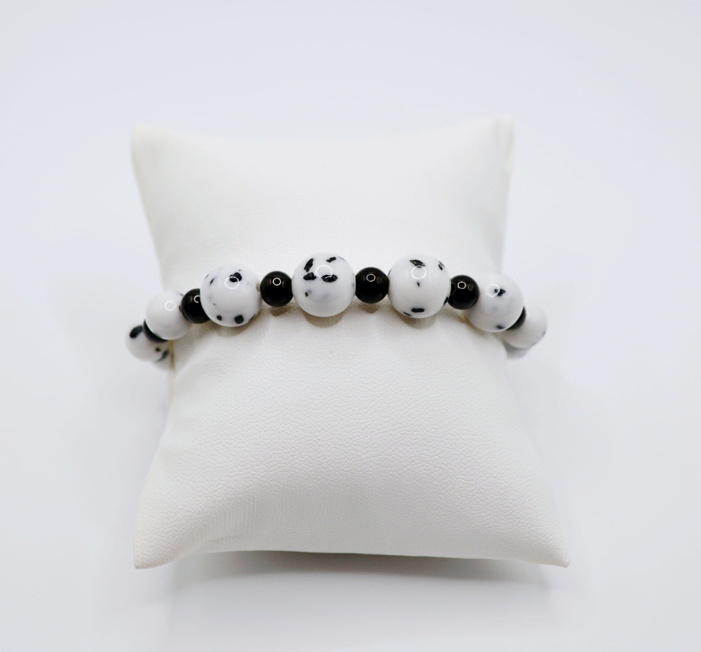 Dalmatian black beaded bracelet
