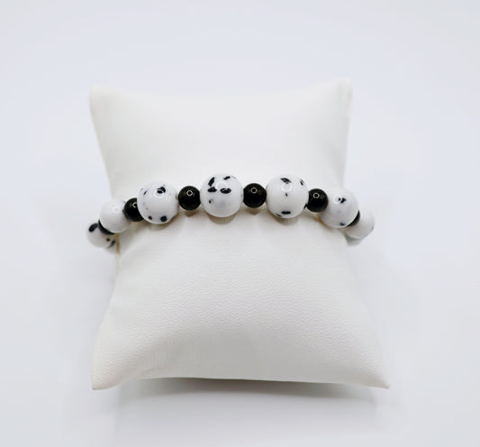 Dalmatian black beaded bracelet