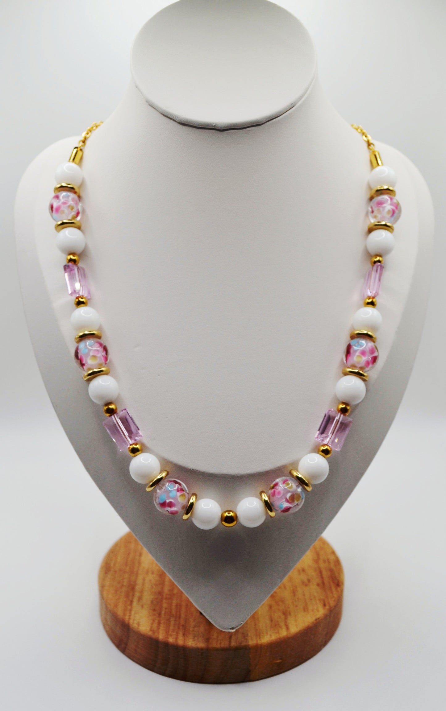 Pink floral necklace