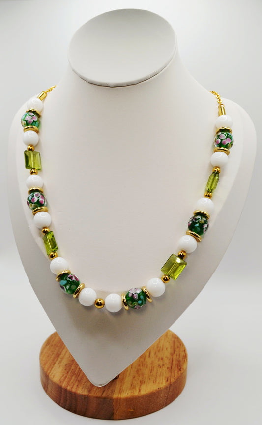 Green floral necklace