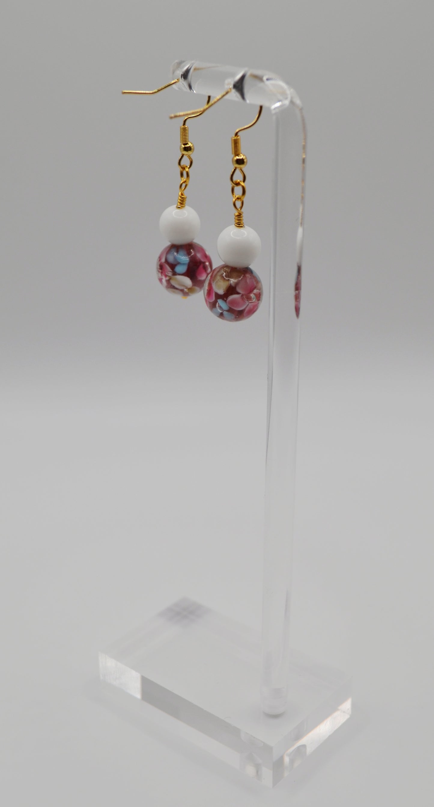Floral glass earrings