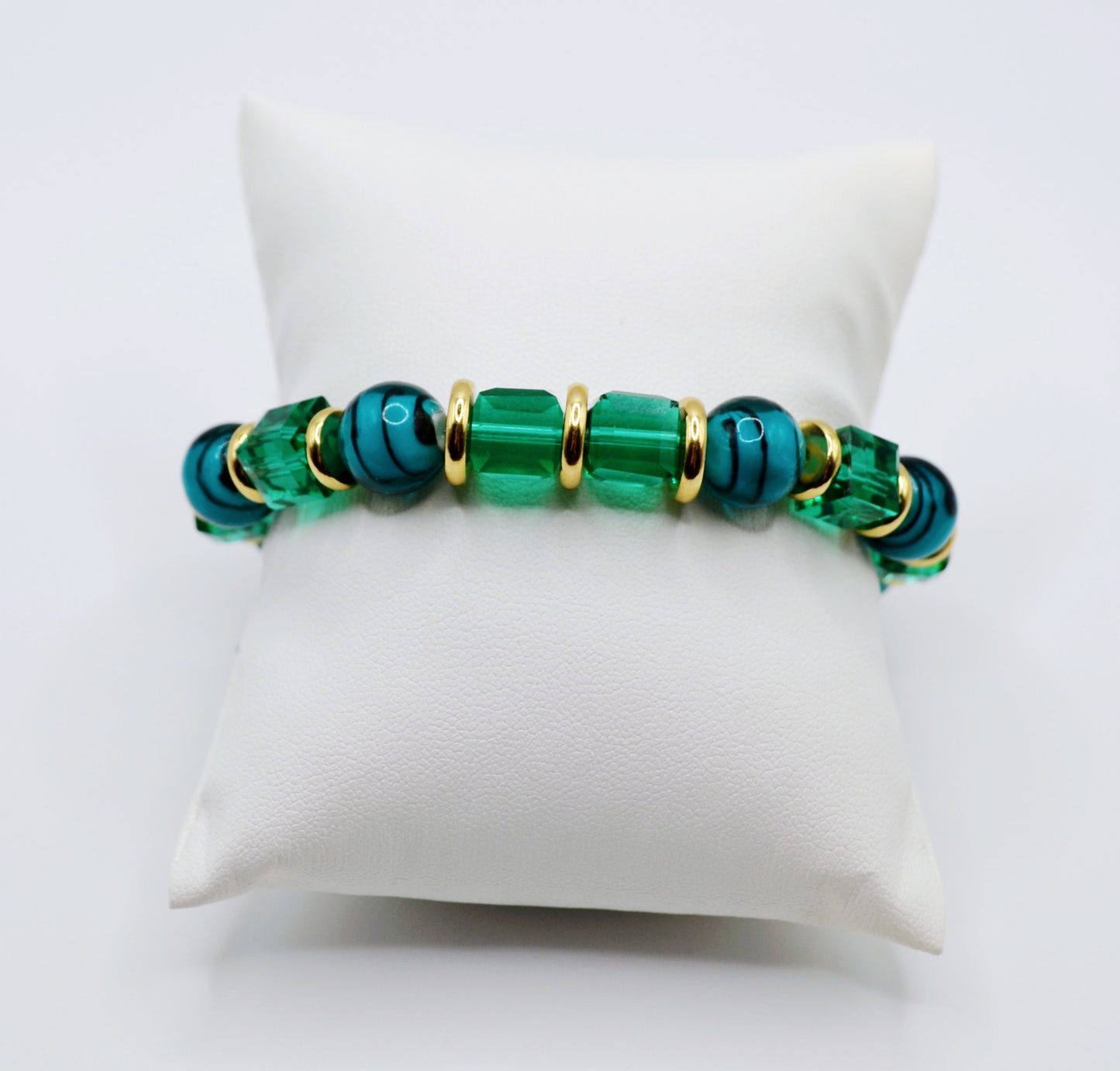 Striped glass beaded bracelets