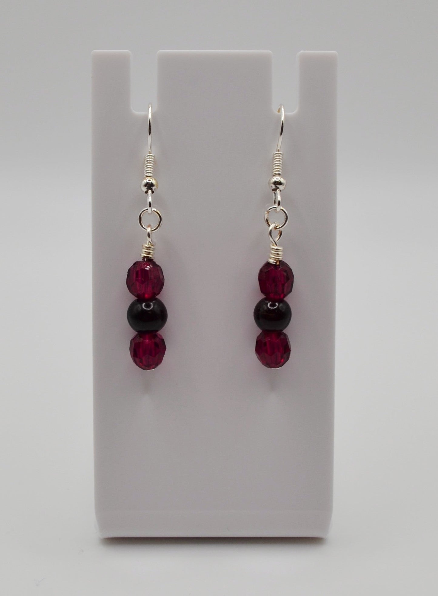 Deep purple and black earrings