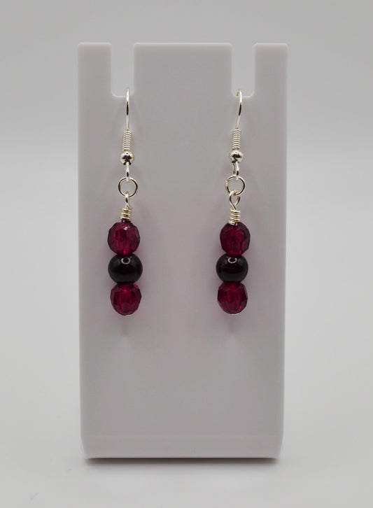Deep purple and black earrings