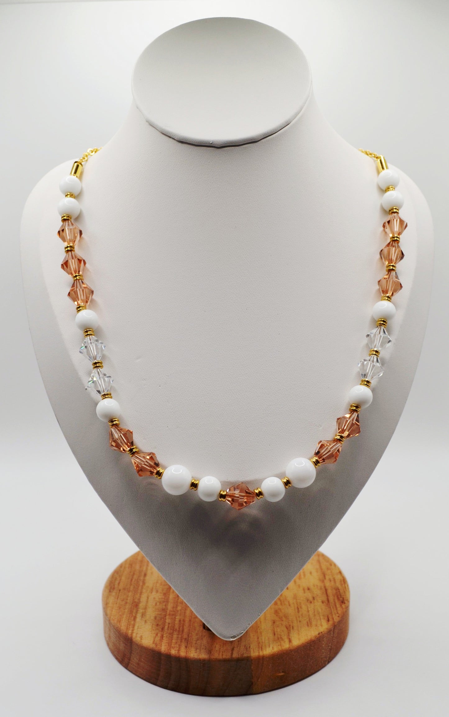 Peach beaded necklace