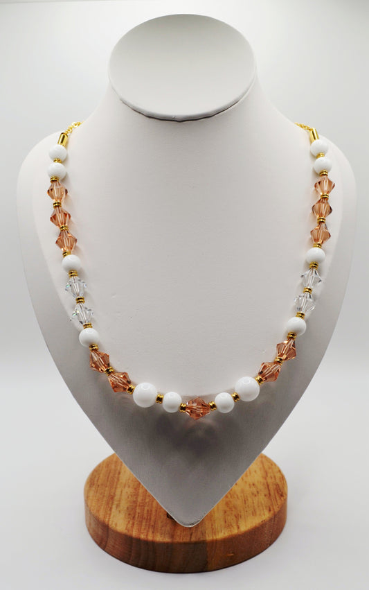 Peach beaded necklace