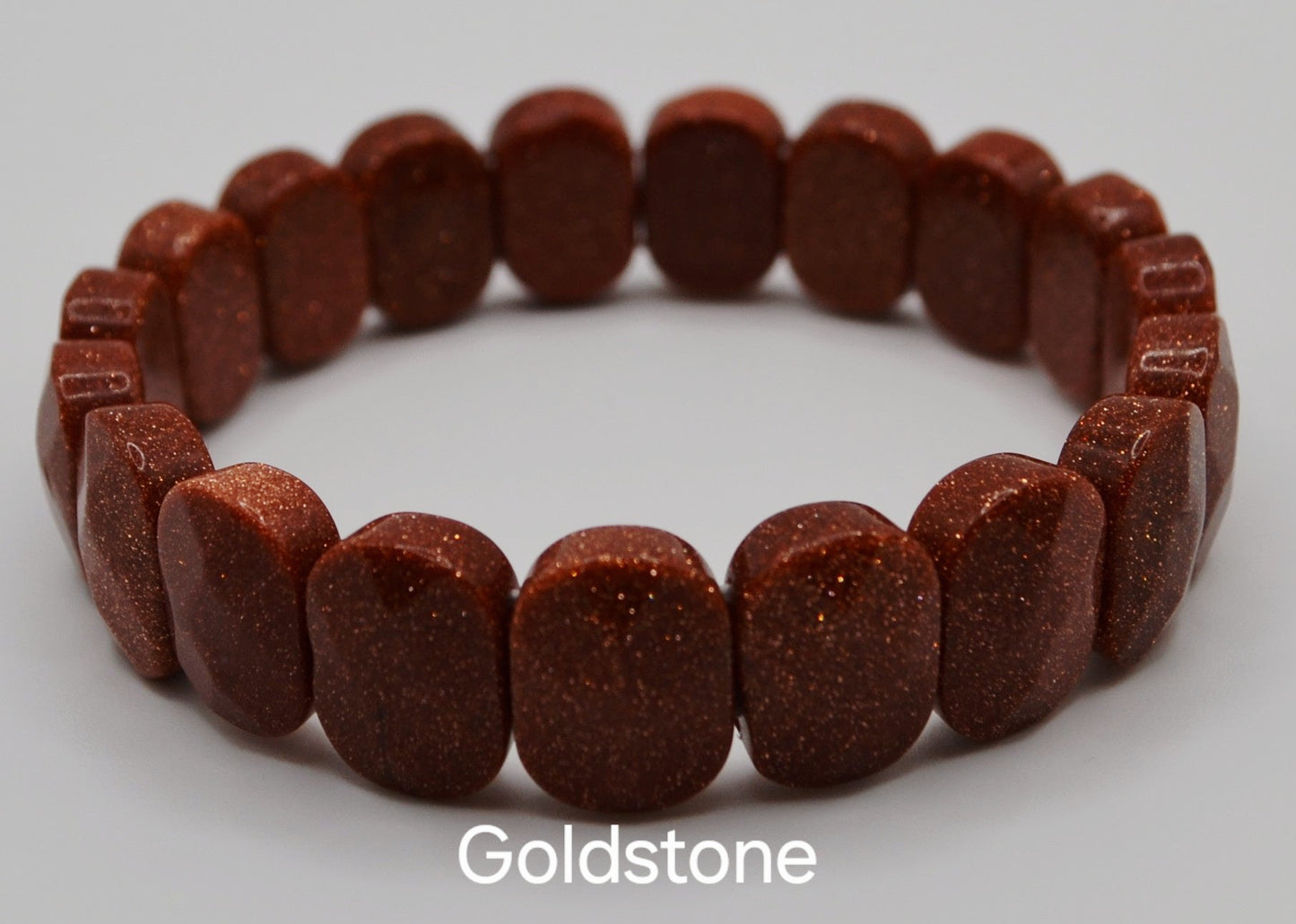 Facted rectangle stone oval beaded bracelets