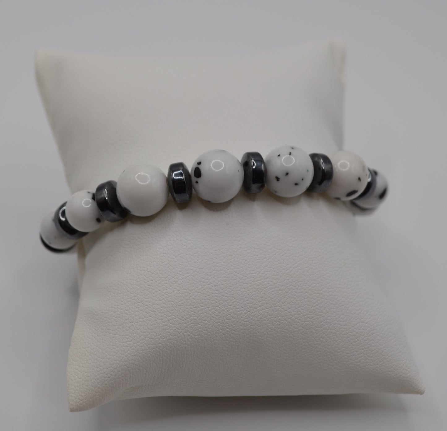 Dalmatian Rondelle bead bracelet