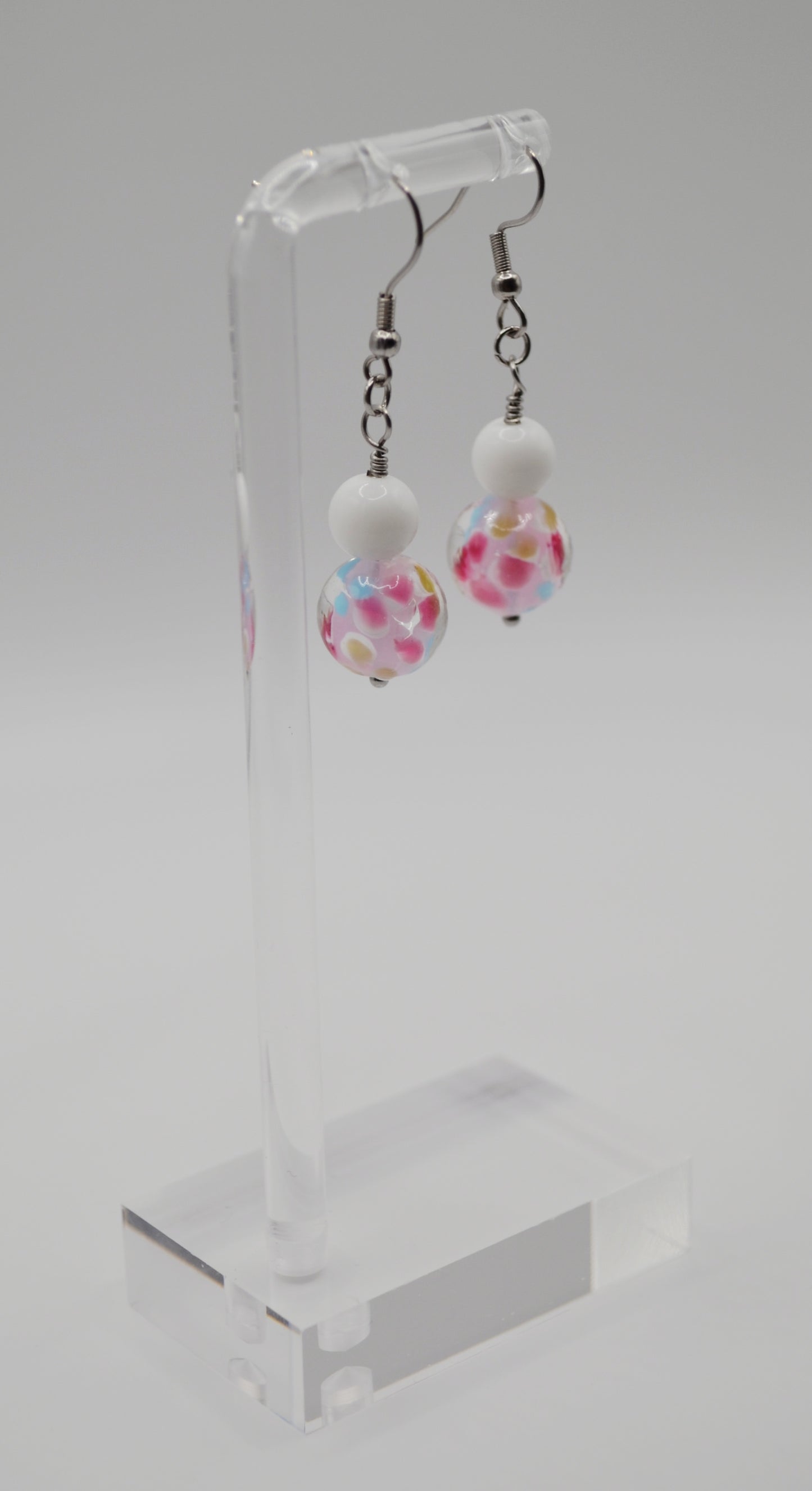 Floral glass earrings