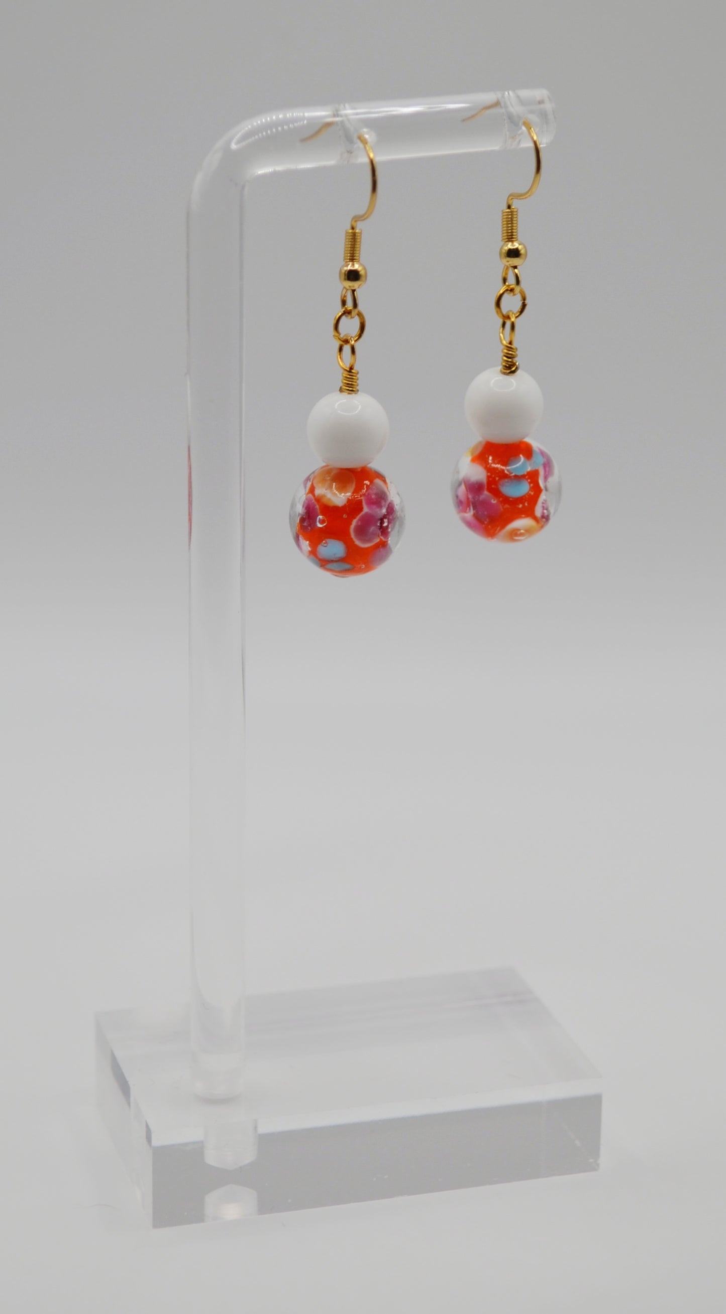 Floral glass earrings