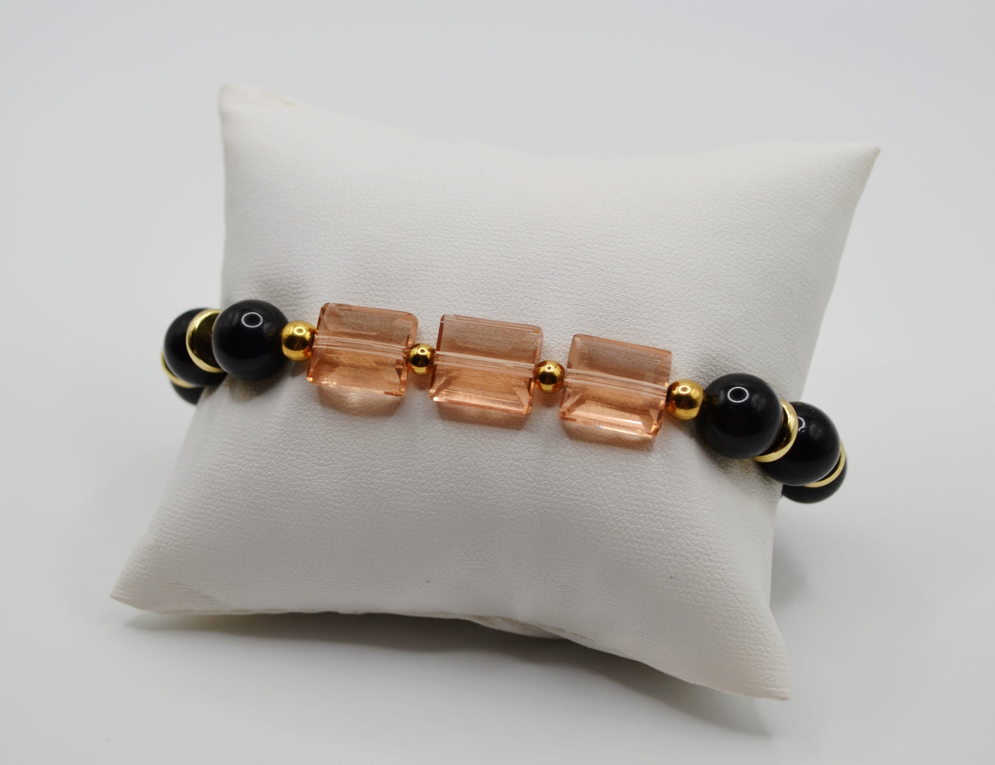 Rectangle faceted glass beaded bracelets