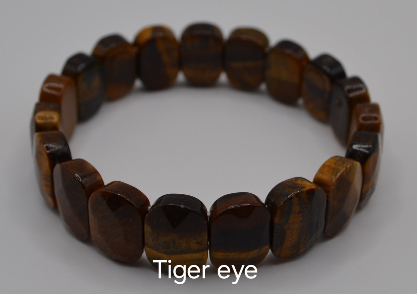 Facted rectangle stone oval beaded bracelets