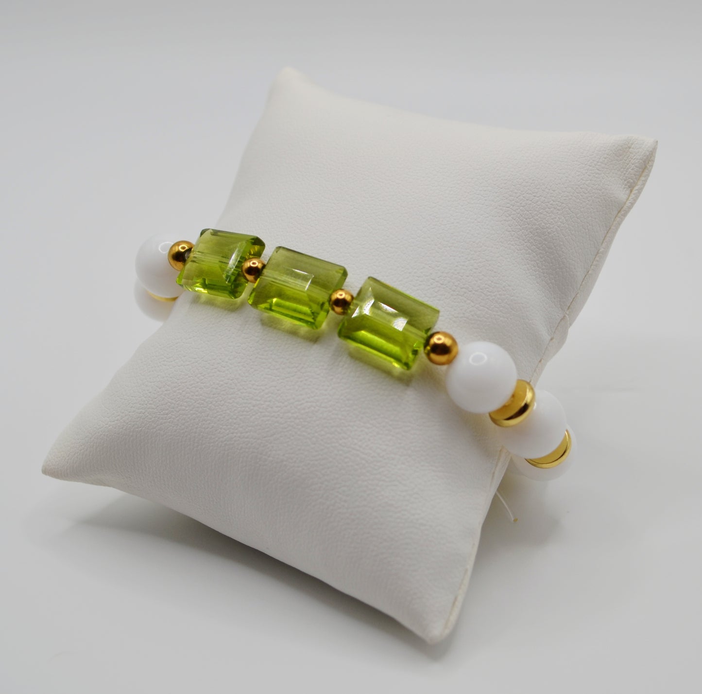 Rectangle faceted glass beaded bracelets