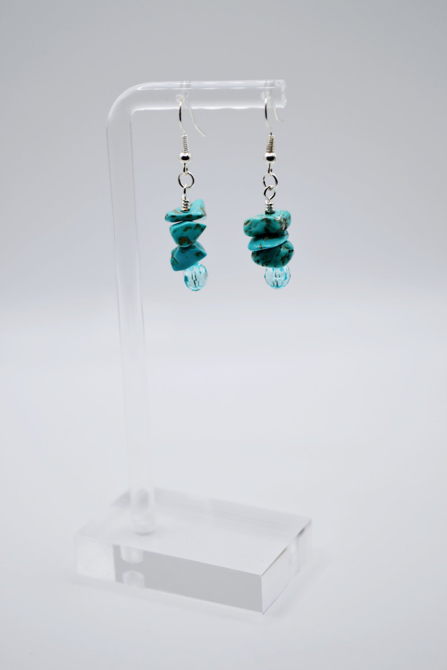 Blue howlite stone earrings