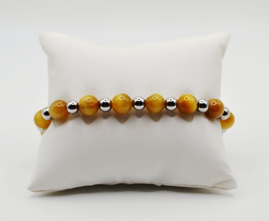 Golden tiger eye bracelet edition two silver
