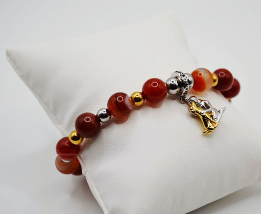 Vizsla dog and girl charm bracelet addition two