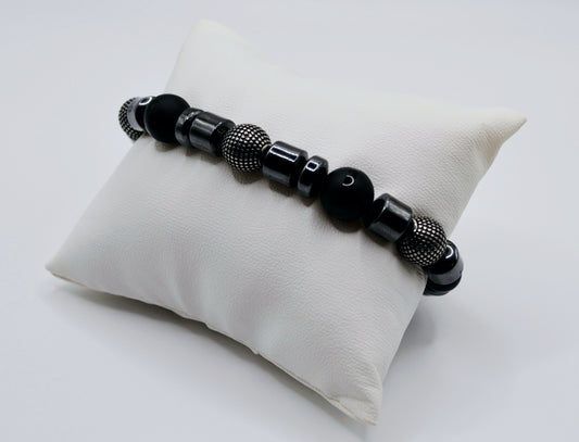 Black tibetan men's bracelet