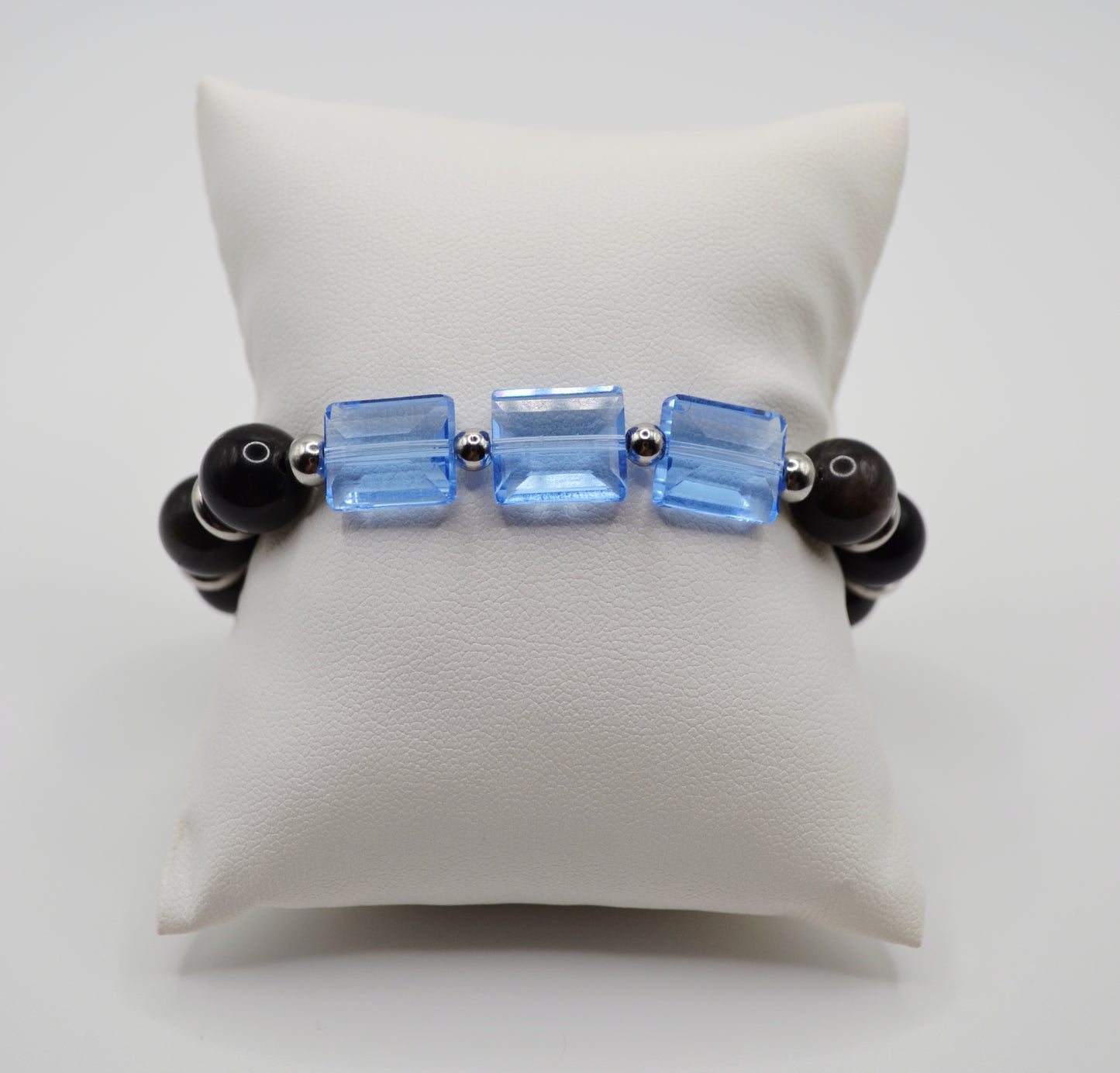 Rectangle faceted glass beaded bracelets