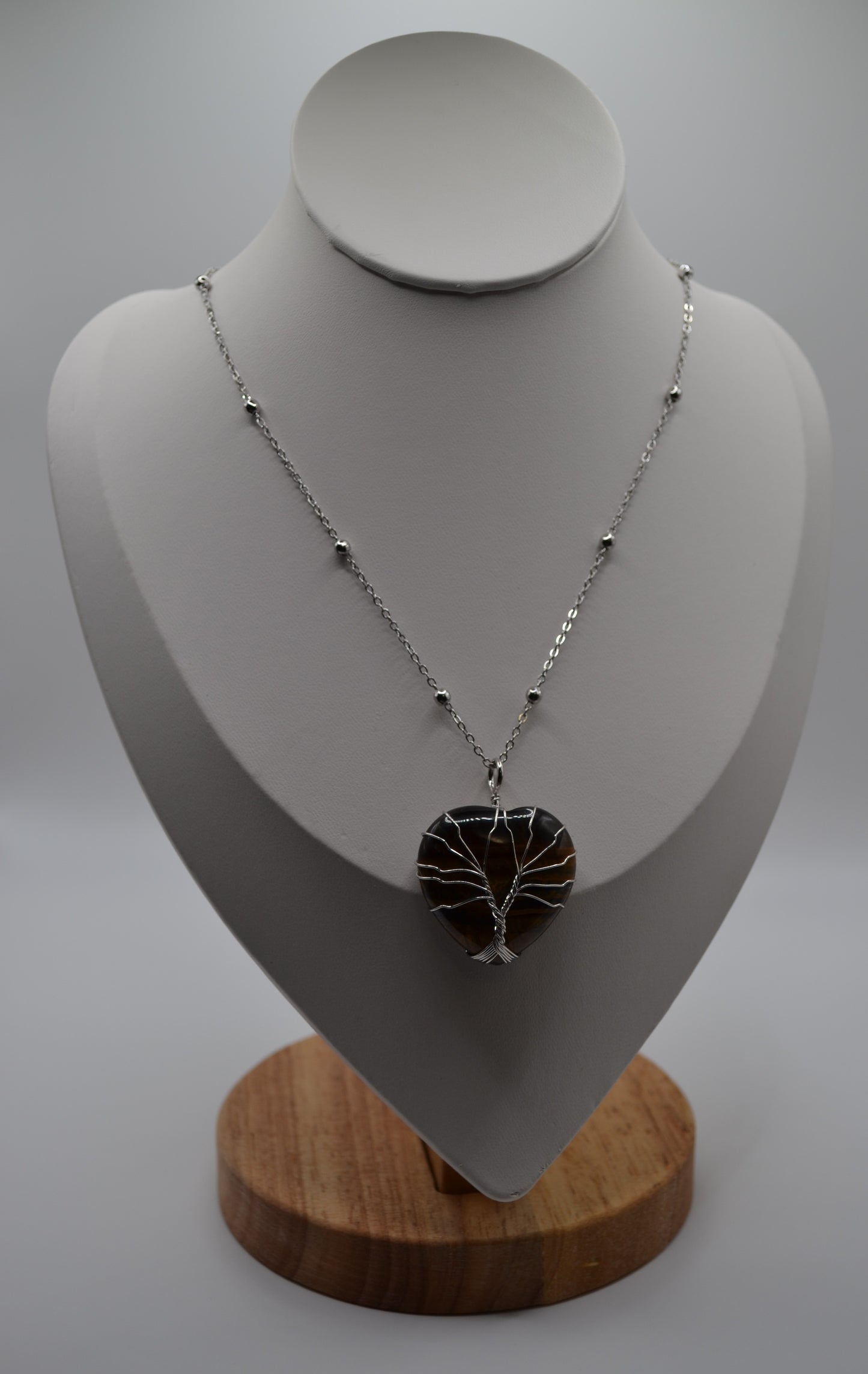 Tree of life heart pendant necklaces