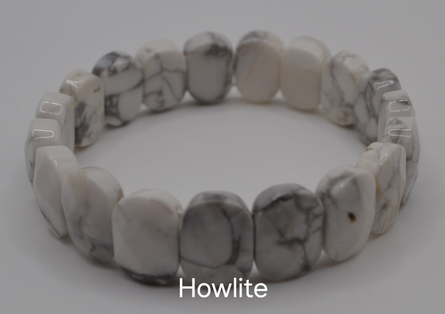 Facted rectangle stone oval beaded bracelets