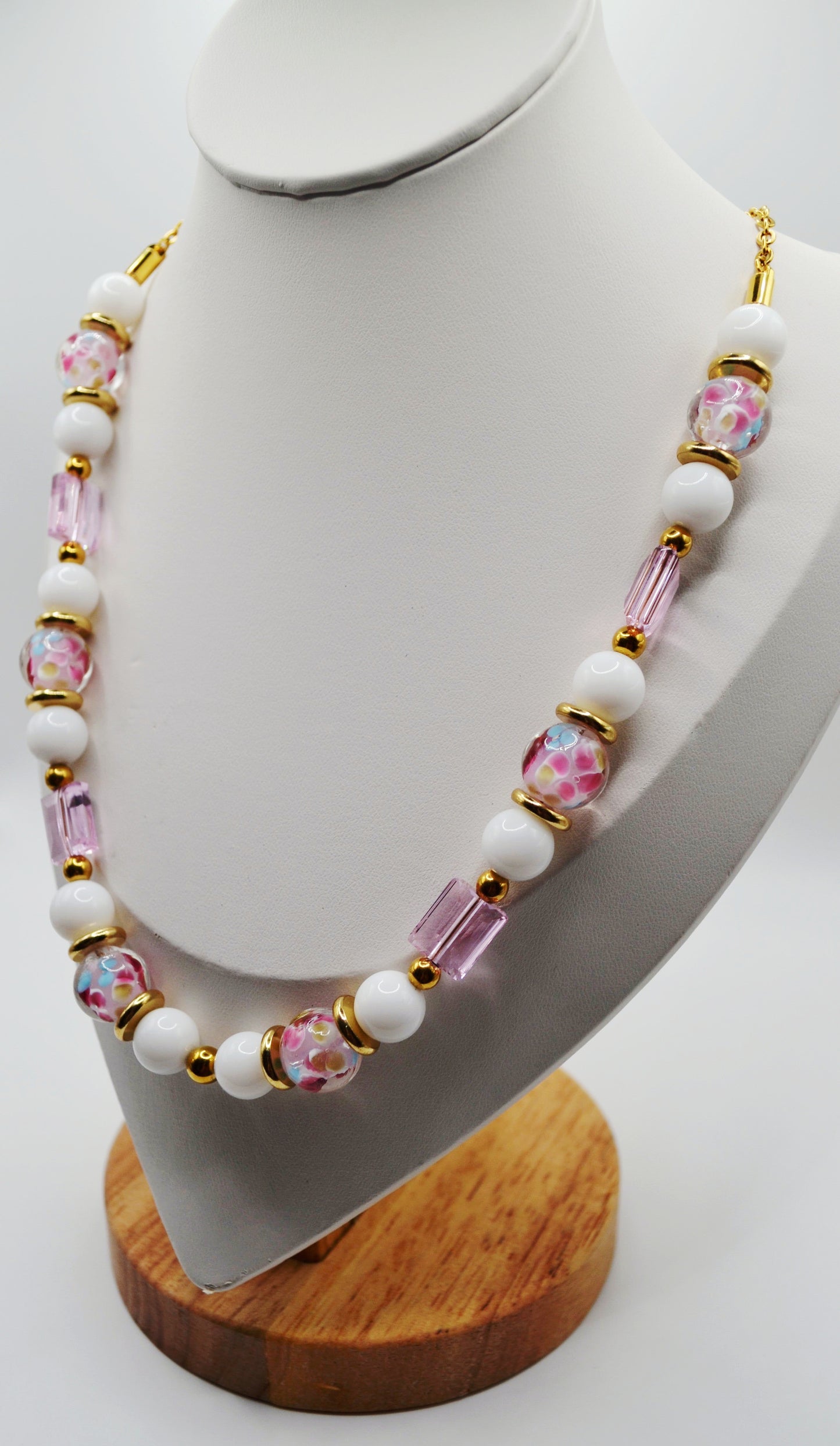 Pink floral necklace