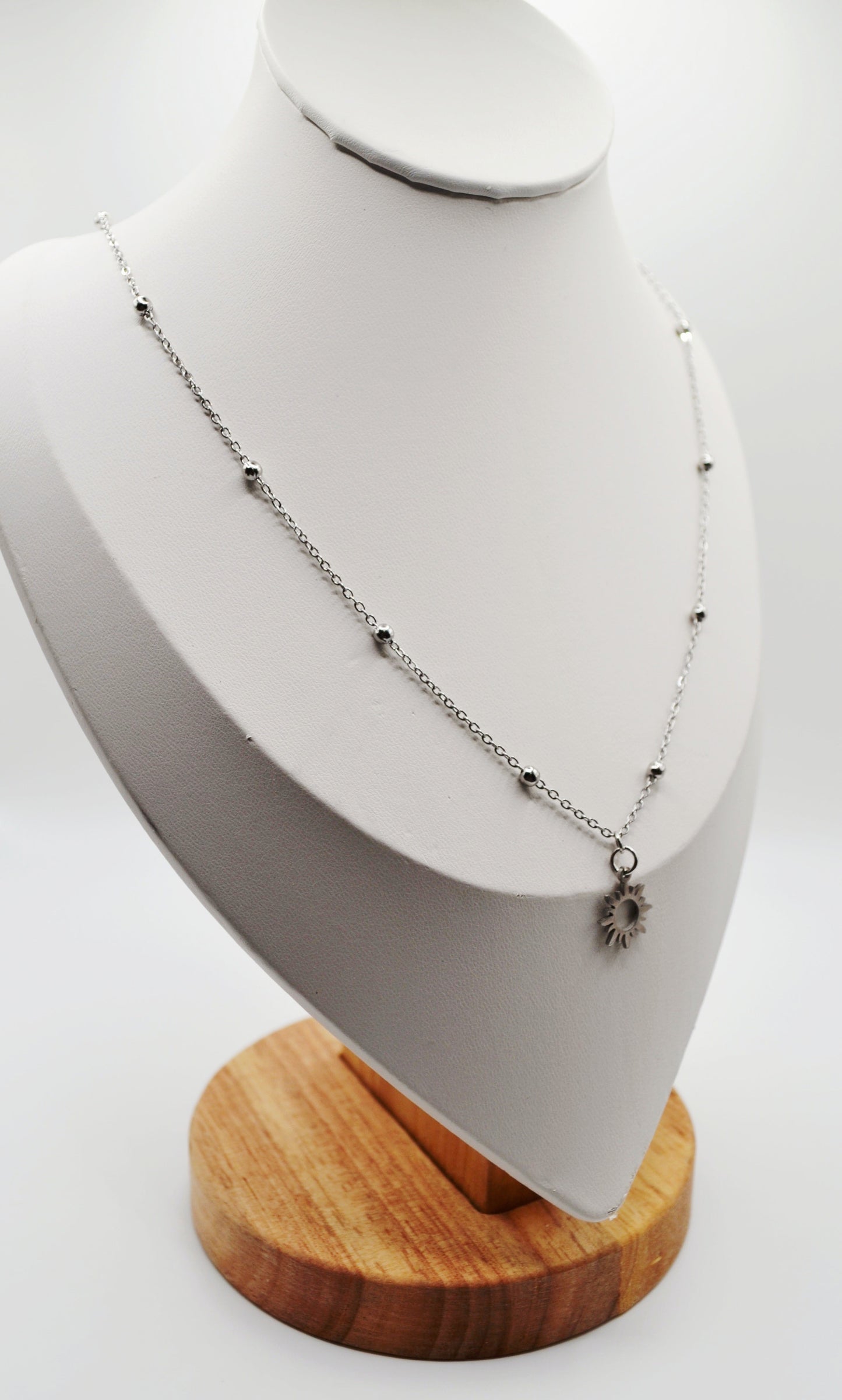 Open sun pendant necklaces