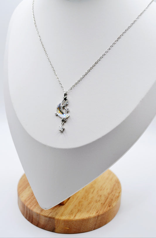 Moon and stars necklace