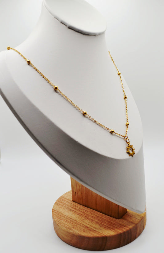 Open sun pendant necklaces