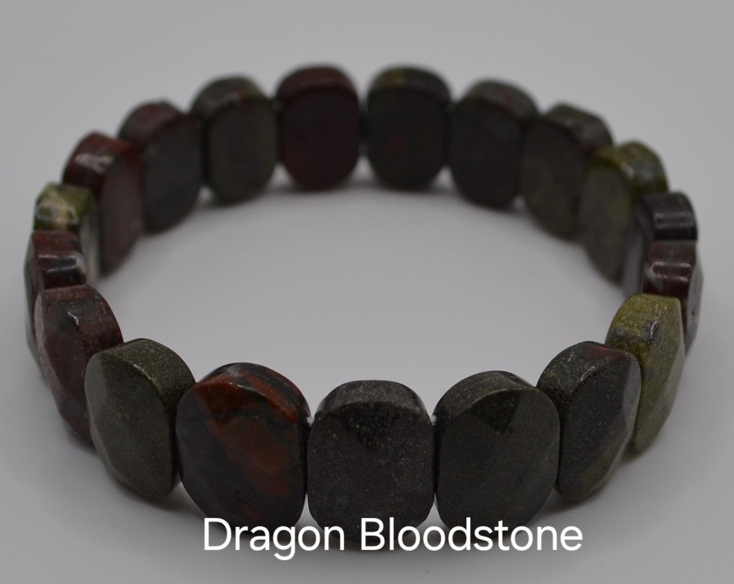 Facted rectangle stone oval beaded bracelets