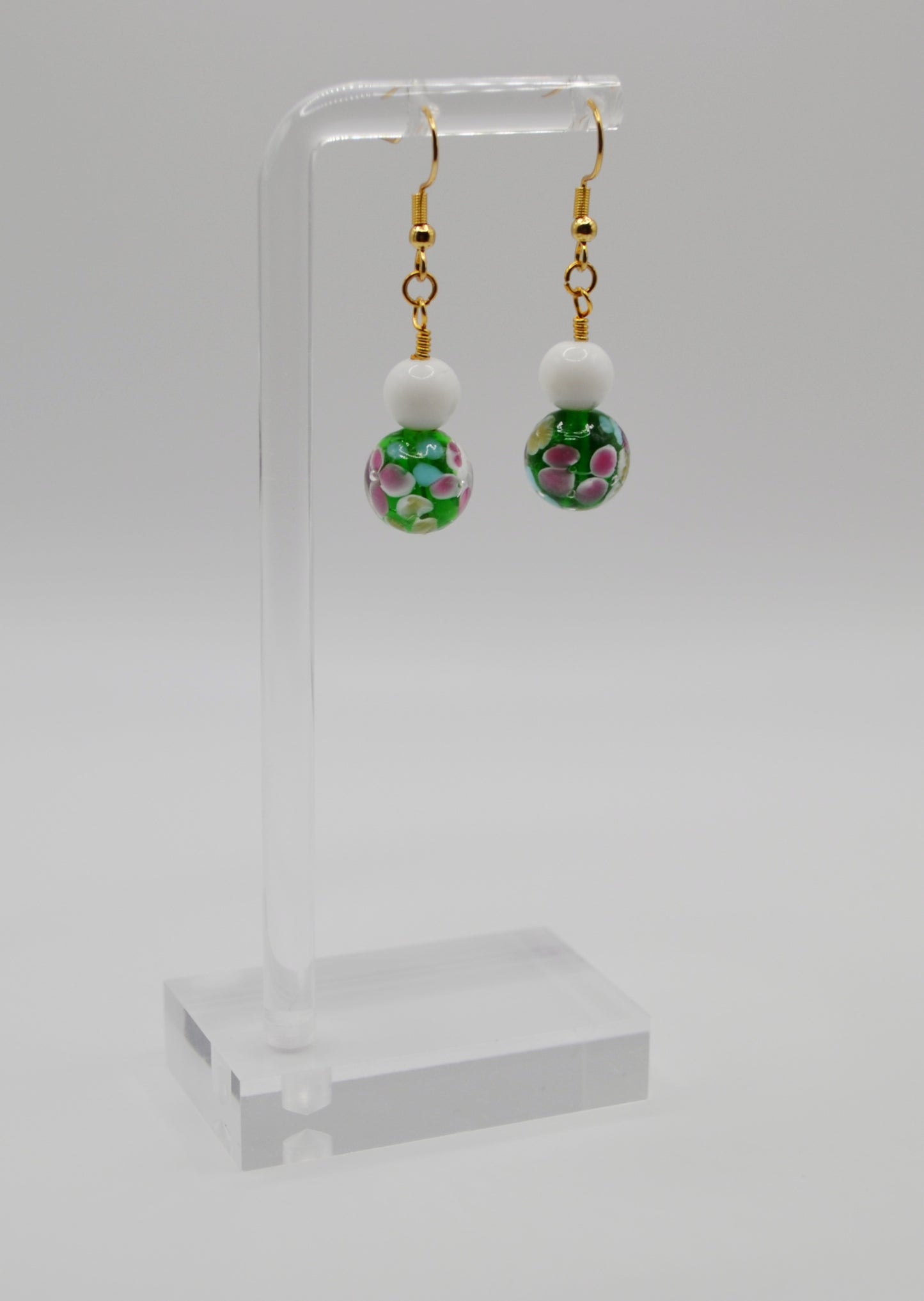 Floral glass earrings