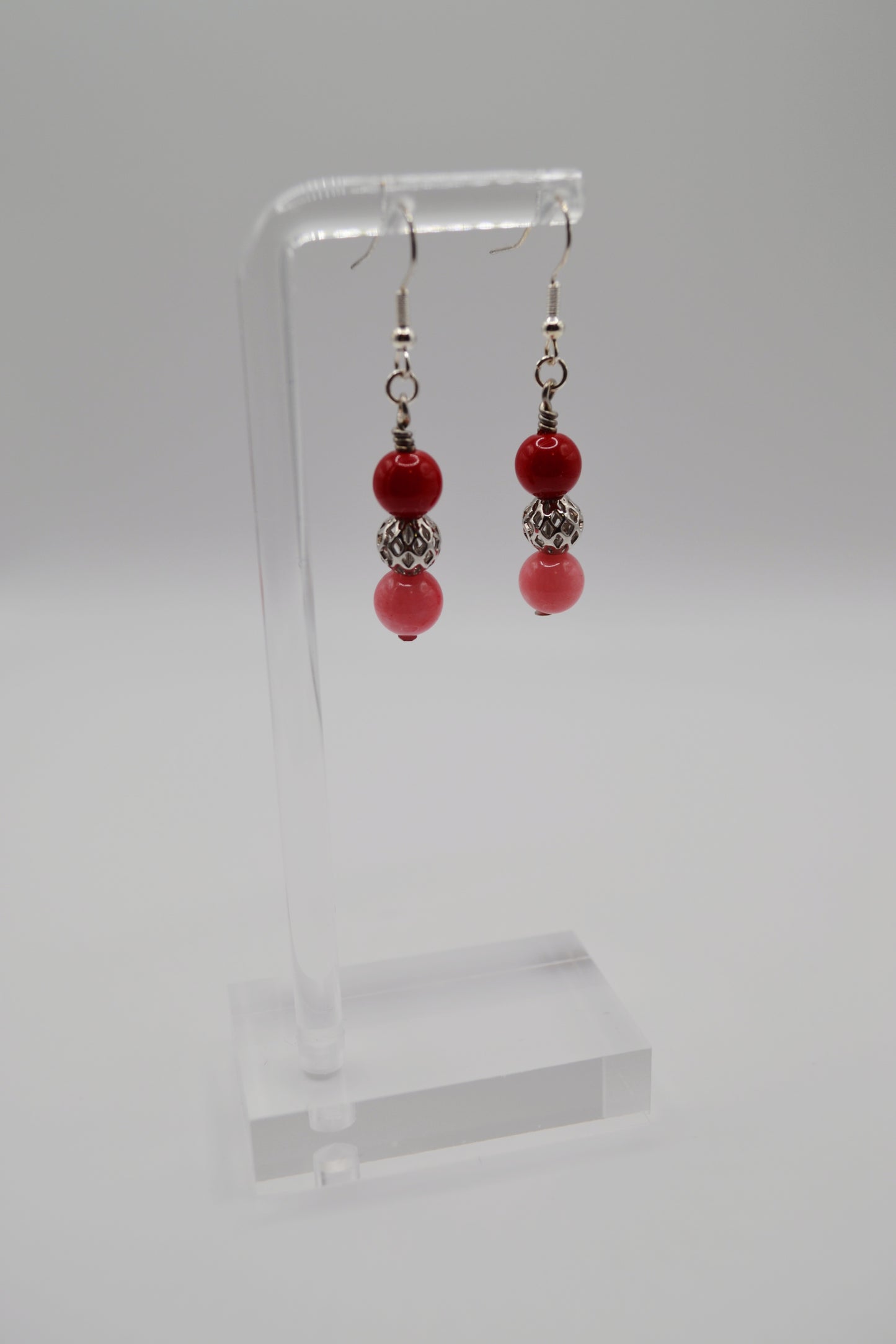 Red and pink earrings