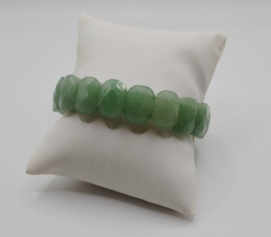 Facted rectangle stone oval beaded bracelets