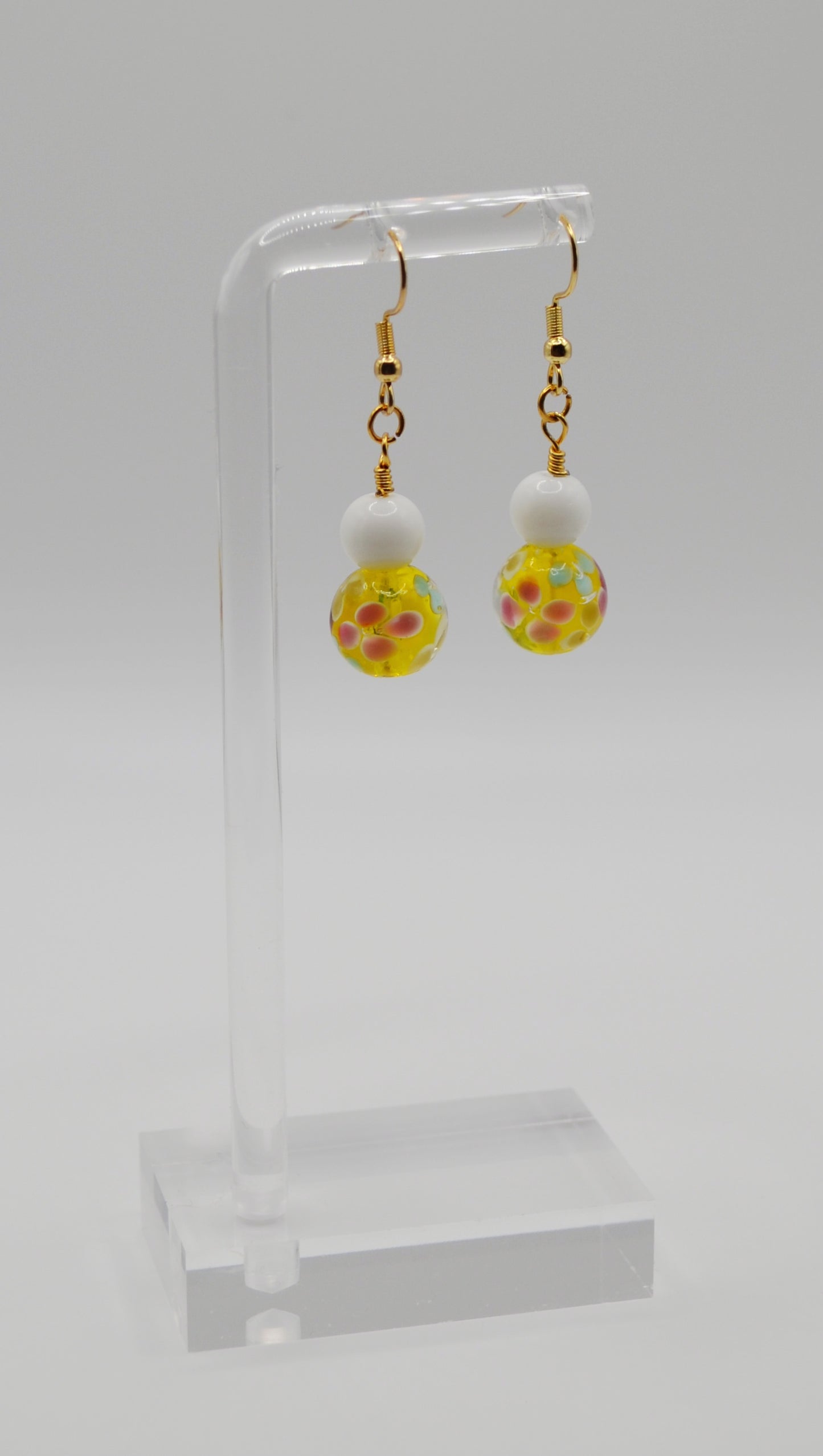 Floral glass earrings