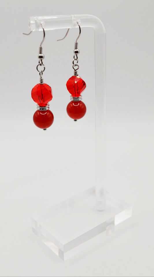 Red agate earrings