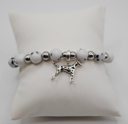 Silver edition of dalmatian charm bracelet