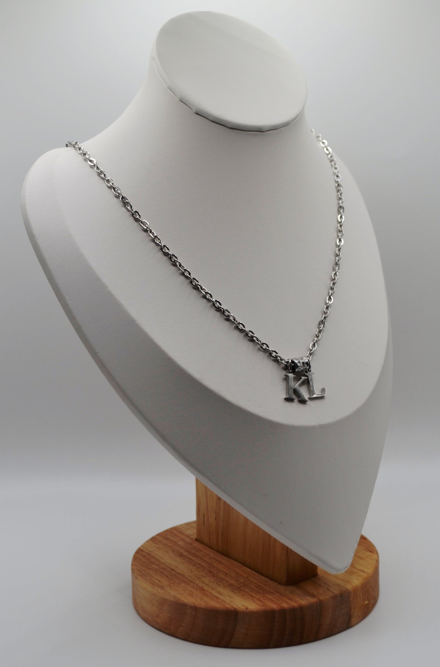 Birthstone and letter charm necklaces