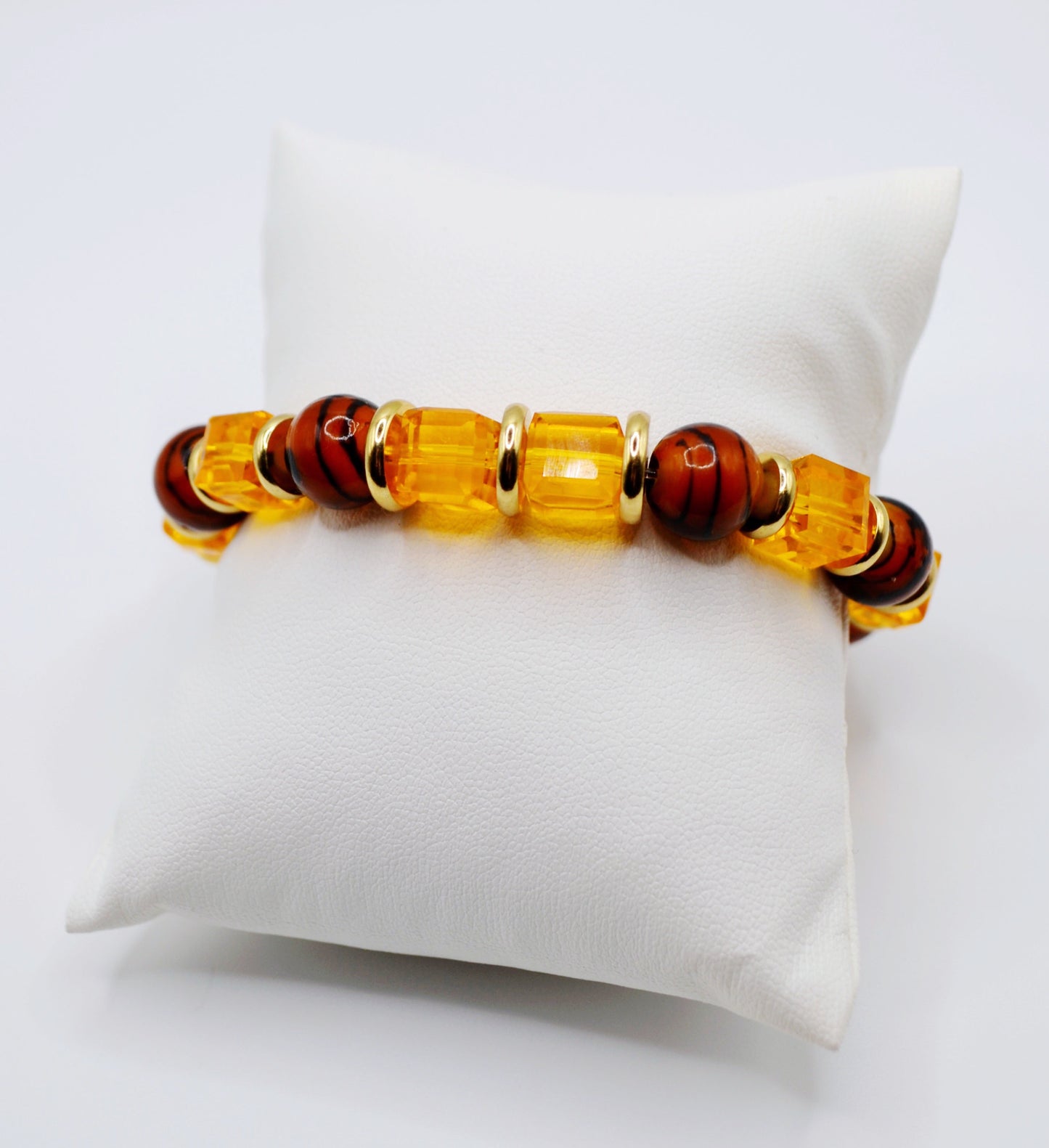 Striped glass beaded bracelets