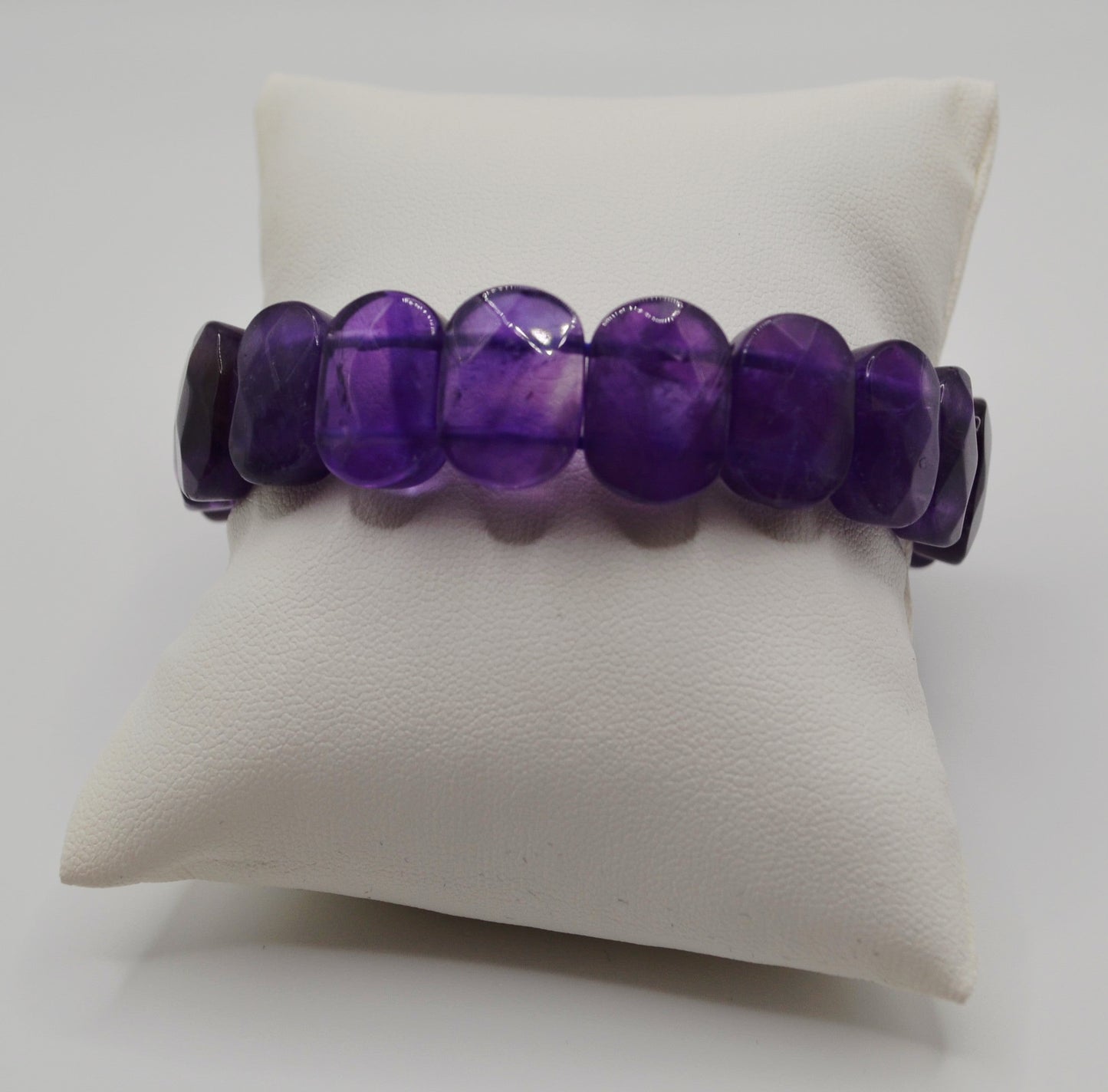 Facted rectangle stone oval beaded bracelets