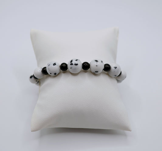 Dalmatian black beaded bracelet