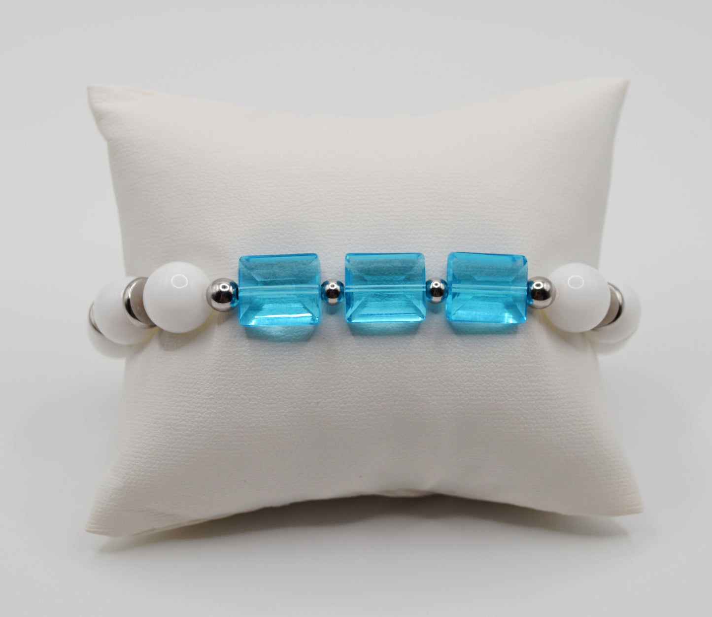 Rectangle faceted glass beaded bracelets