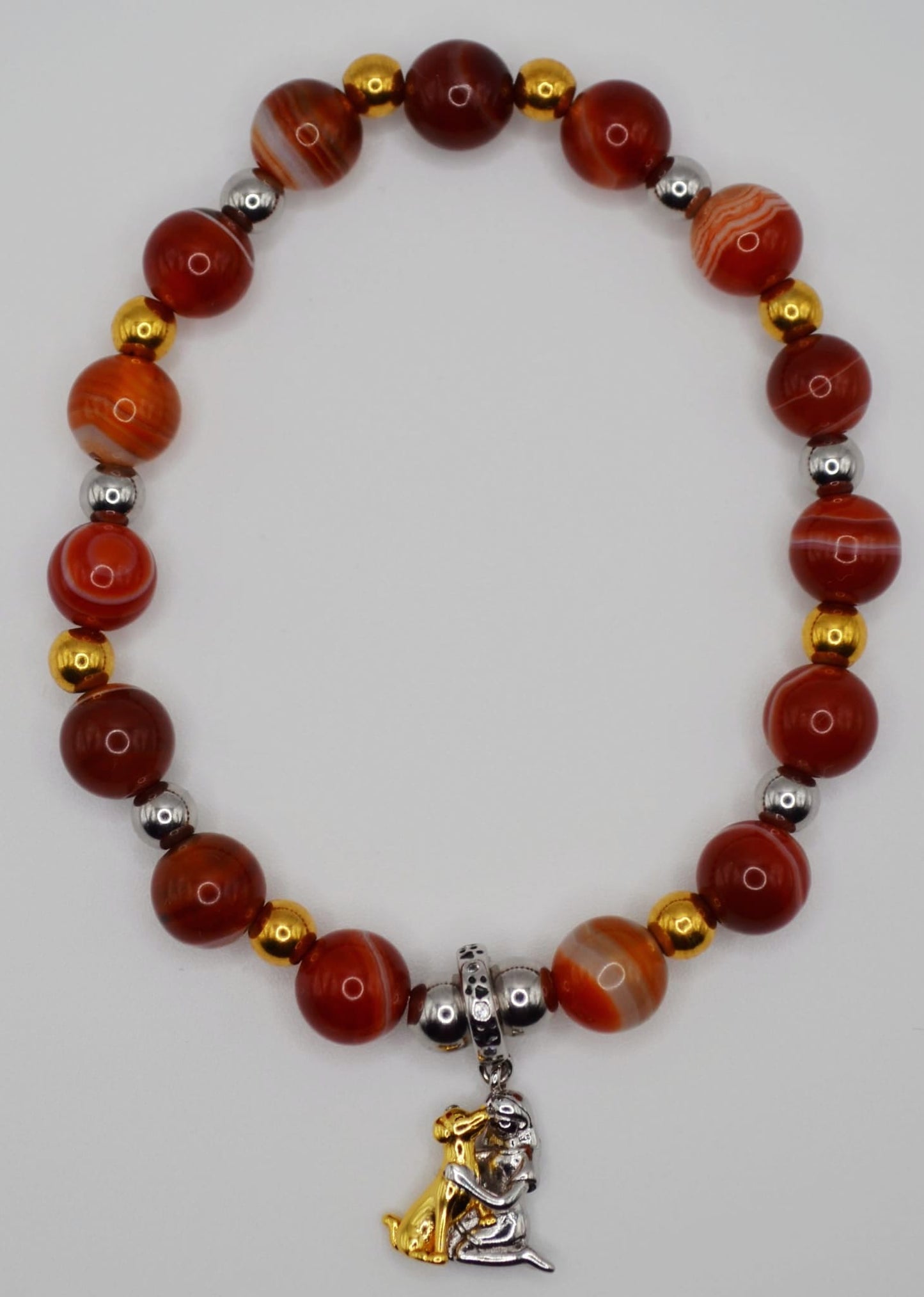Vizsla red carnelian and gold beaded jewellery set two