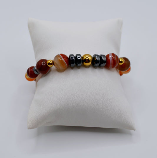 Vizsla rondelle and silver bracelet