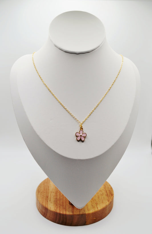 Pink daisy necklace