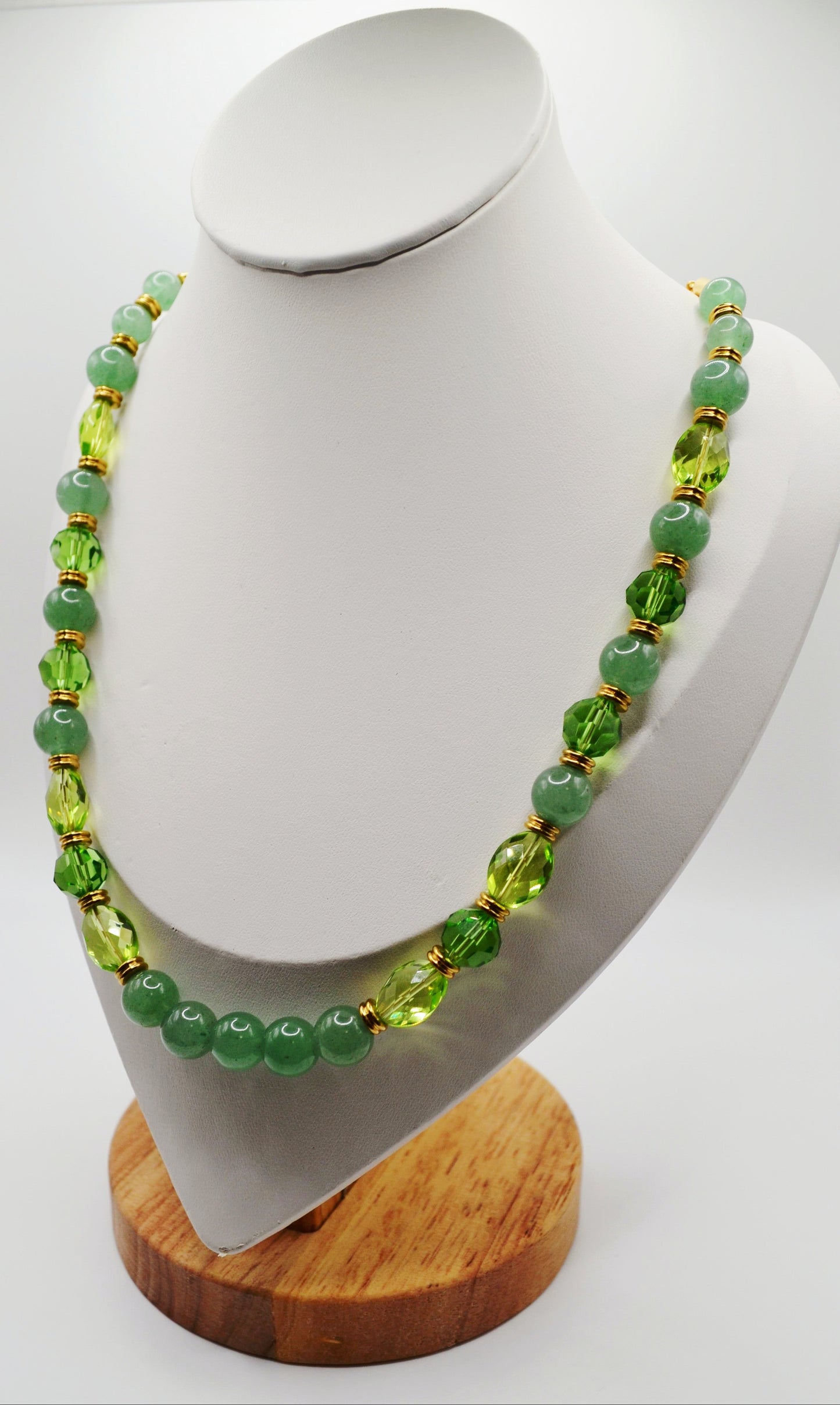 Green aventurine beaded necklace