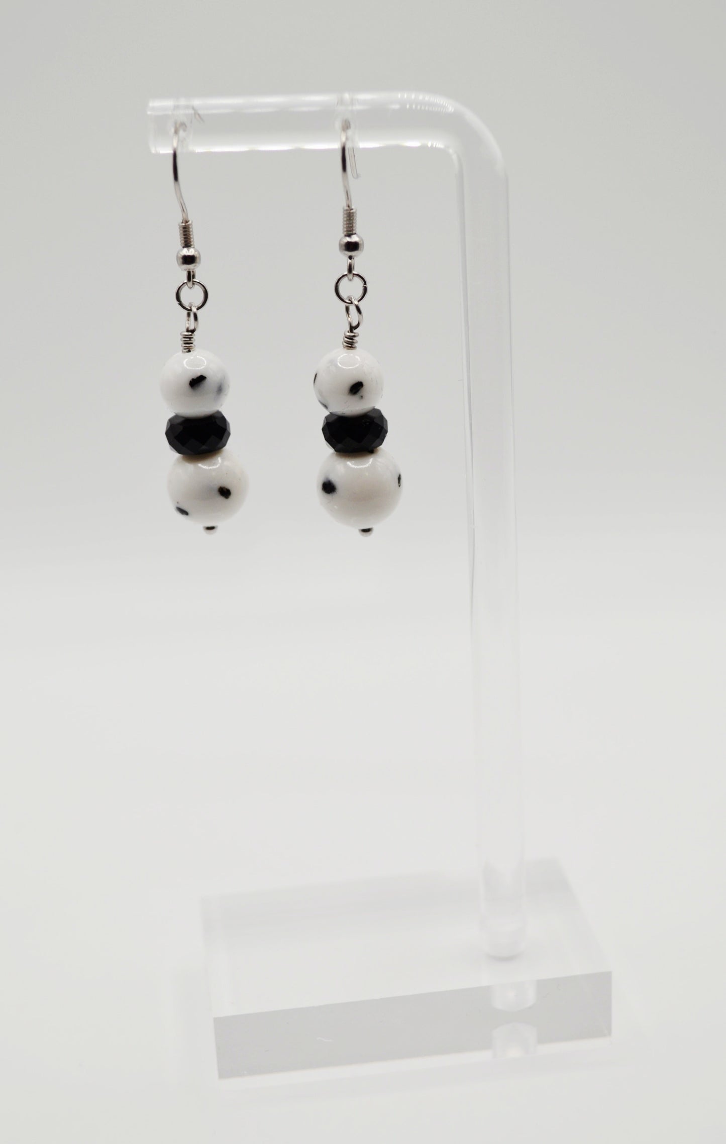 Dalmatian crystal beaded earrings
