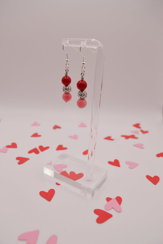 Red and pink earrings